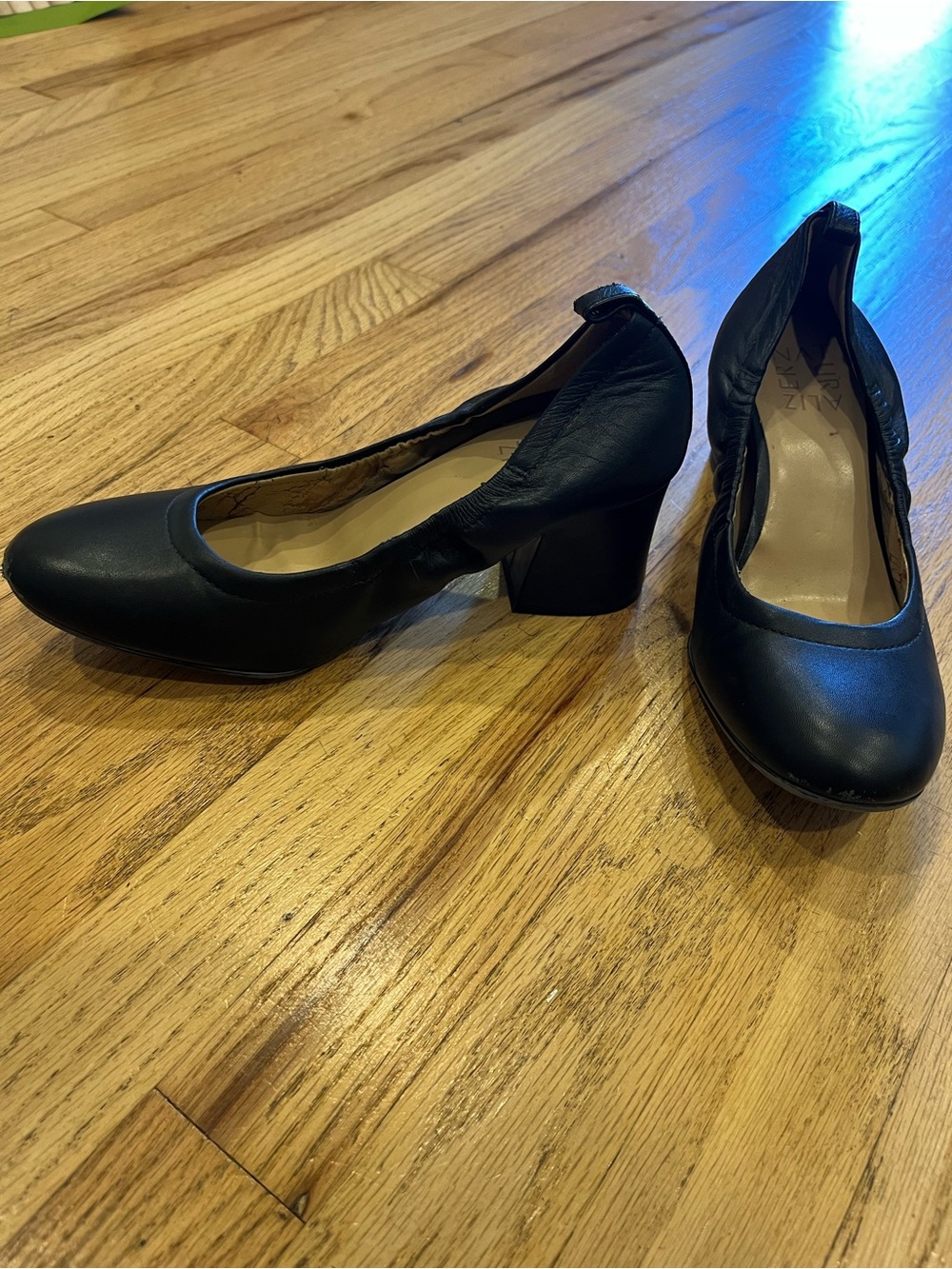 Naturalizer Black Low Block Heel Pumps